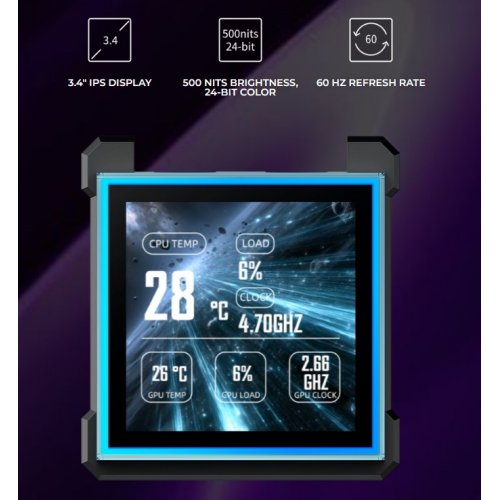 Готовая СВО Lian Li HydroShift II LCD-S 360TL (G89.GHS2LCDS36TB.00) Black купить в Украине: Киев, Днепр, Харьков, Одесса  | Проверка совместимости, низкая цена, отзывы, характеристики от TELEMART фото