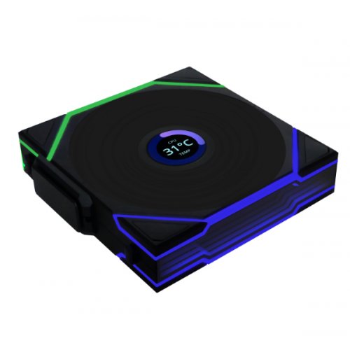 Кулер для корпуса Lian Li Uni Fan TL Wireless LCD 120 Reverse Blade (G99.12RTLLCD1W1B.00) Black купити в Україні: Київ, Львів, Хмельницький, Тернопіль, Івано-Франківськ | Перевірка сумісності, низька ціна, відгуки, характеристики від TELEMART фото