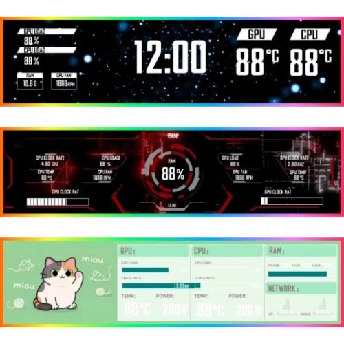 Екран Lian Li 8.8" Universal Screen (G89.SM088X.00) Black купити в Україні: Київ, Львів, Хмельницький, Тернопіль, Івано-Франківськ | Низька ціна, відгуки, характеристики від TELEMART фото