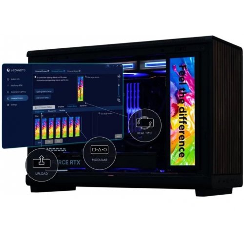 Екран Lian Li 8.8" Universal Screen (G89.SM088X.00) Black купити в Україні: Київ, Львів, Хмельницький, Тернопіль, Івано-Франківськ | Низька ціна, відгуки, характеристики від TELEMART фото