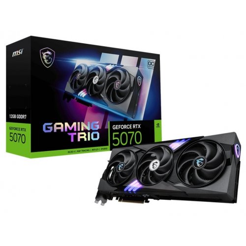 Уцінка відеокарта MSI GeForce RTX 5070 GAMING TRIO OC 12288MB (RTX 5070 12G GAMING TRIO OC) (Розкрита упаковка, 840709) купити в Україні: Київ, Львів, Хмельницький, Тернопіль, Івано-Франківськ | Перевірка сумісності, низька ціна, відгуки, характеристики від TELEMART фото