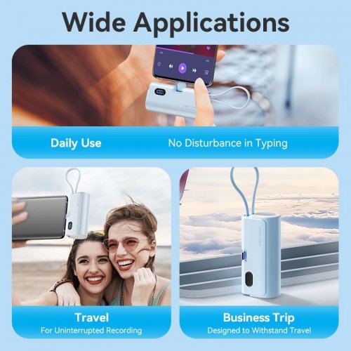 Powerbank Vention 4800mAh 22.5W (FHQW0) White купить в Украине: Киев, Днепр, Харьков, Одесса  | Низкая цена, отзывы, характеристики от TELEMART фото