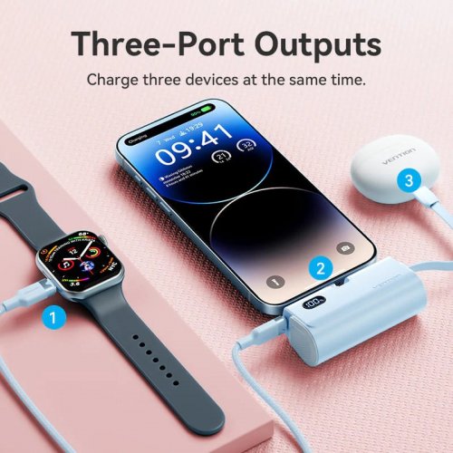 Powerbank Vention 4800mAh 22.5W (FHRB0) Black купити в Україні: Київ, Львів, Хмельницький, Тернопіль, Івано-Франківськ | Низька ціна, відгуки, характеристики від TELEMART фото