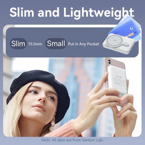 Powerbank Vention Magnetic Wireless 5000mAh 20W (FHSP0) Pink купить в Украине: Киев, Днепр, Харьков, Одесса  | Низкая цена, отзывы, характеристики от TELEMART фото