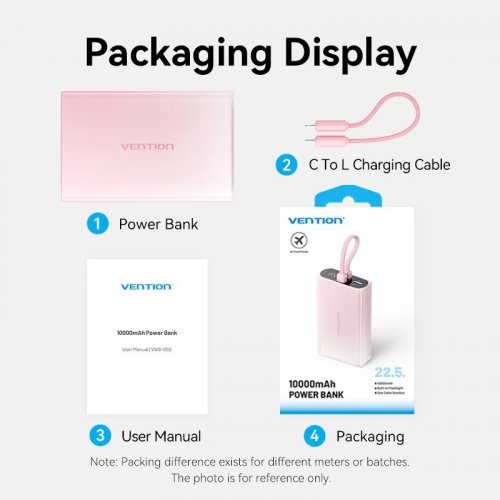 Powerbank Vention 10000mAh 22.5W LED Display (FHZJ0) Gradient Gold купить в Украине: Киев, Днепр, Харьков, Одесса  | Низкая цена, отзывы, характеристики от TELEMART фото