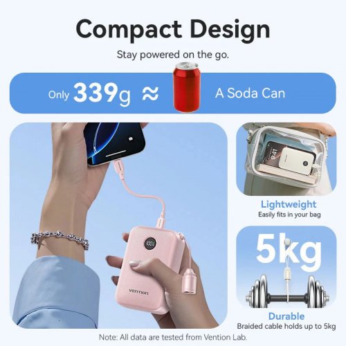 Powerbank Vention 20000mAh 22.5W (FKBB0-C) Black купить в Украине: Киев, Днепр, Харьков, Одесса  | Низкая цена, отзывы, характеристики от TELEMART фото