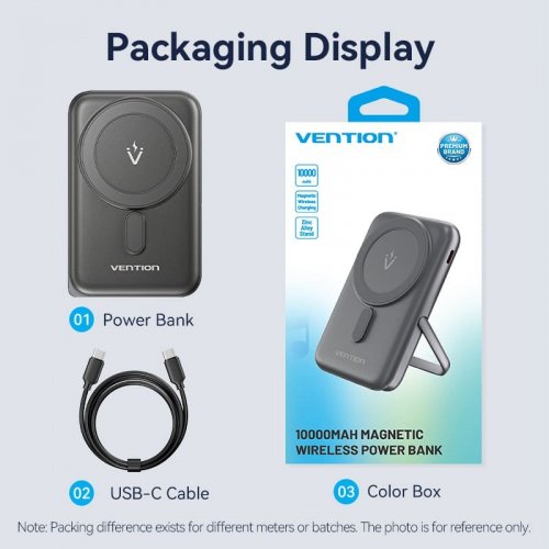 Powerbank Vention Magnetic Wireless 10000mAh 20W (FHNW0) White купить в Украине: Киев, Днепр, Харьков, Одесса  | Низкая цена, отзывы, характеристики от TELEMART фото