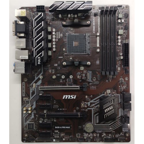 Материнская плата MSI B450-A PRO MAX (sAM4, AMD B450) (Восстановлено продавцом, 840887) купить в Украине: Киев, Днепр, Харьков, Одесса  | Проверка совместимости, низкая цена, отзывы, характеристики от TELEMART фото
