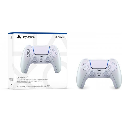 Уценка игровой манипулятор Sony DualSense for PS5 (1000044446) Chrome Pearl (Повреждена упаковка, 840968) купить в Украине: Киев, Днепр, Харьков, Одесса  | Низкая цена, отзывы, характеристики от TELEMART фото