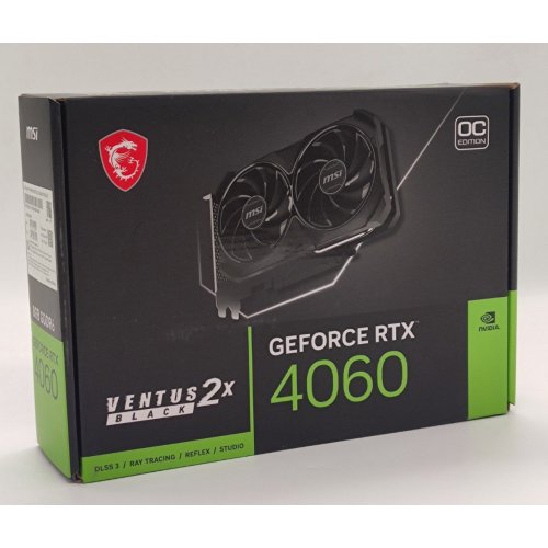Видеокарта MSI GeForce RTX 4060 VENTUS 2X BLACK OC 8192MB (RTX 4060 VENTUS 2X BLACK 8G OC) (Восстановлено продавцом, 841013) купить в Украине: Киев, Днепр, Харьков, Одесса  | Проверка совместимости, низкая цена, отзывы, характеристики от TELEMART фото