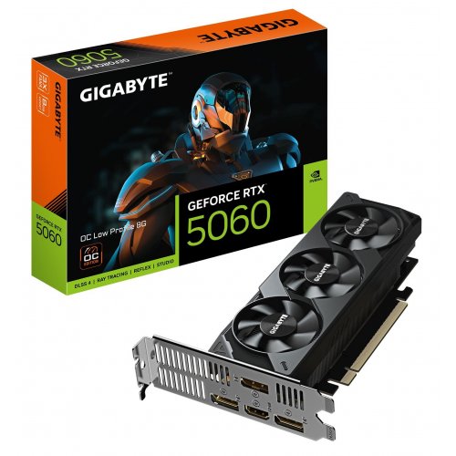 Видеокарта Gigabyte GeForce RTX 5060 OC Low Profile 8192MB (GV-N5060OC-8GL) (Восстановлено продавцом, 841019) купить в Украине: Киев, Днепр, Харьков, Одесса  | Проверка совместимости, низкая цена, отзывы, характеристики от TELEMART фото