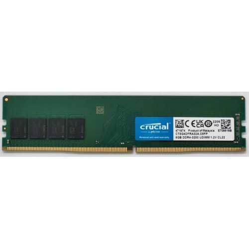 Озу Crucial DDR4 8GB 3200Mhz (CT8G4DFRA32AT) OEM (Восстановлено продавцом, 841021) купить в Украине: Киев, Днепр, Харьков, Одесса  | Проверка совместимости, низкая цена, отзывы, характеристики от TELEMART фото