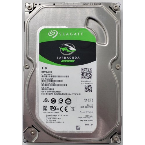 Жесткий диск Seagate BarraCuda 1TB 64MB 7200RPM 3.5'' (ST1000DM010) (Восстановлено продавцом, 841025) купить в Украине: Киев, Днепр, Харьков, Одесса  | Проверка совместимости, низкая цена, отзывы, характеристики от TELEMART фото