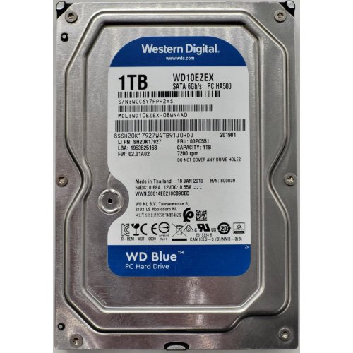 Жесткий диск Western Digital Blue 1TB 64MB 3.5" (WD10EZEX) (Восстановлено продавцом, 841026) купить в Украине: Киев, Днепр, Харьков, Одесса  | Проверка совместимости, низкая цена, отзывы, характеристики от TELEMART фото