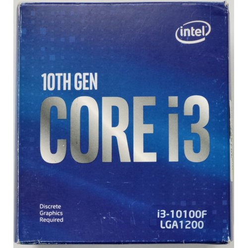 Процесор Intel Core i3-10100F 3.6(4.3)GHz 6MB s1200 Box (BX8070110100F) (Відновлено продавцем, 841183) купити в Україні: Київ, Львів, Хмельницький, Тернопіль, Івано-Франківськ | Перевірка сумісності, низька ціна, відгуки, характеристики від TELEMART фото