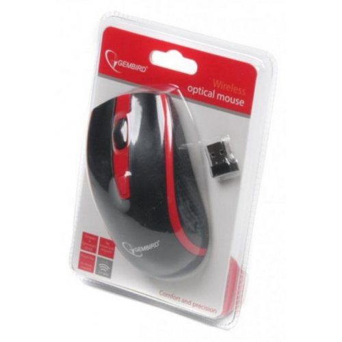 Купити Миша Gembird MUSW-107 Black/Red - ціна в Києві, Львові, Вінниці, Хмельницькому, Франківську, Україні | інтернет-магазин TELEMART.UA фото
