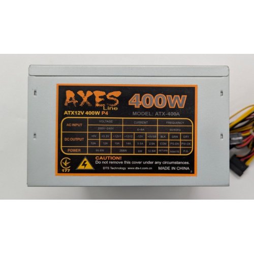 Блок питания AXES Line АТХ 400W (AXES-400-12) (Восстановлено продавцом, 841416) купить в Украине: Киев, Днепр, Харьков, Одесса  | Проверка совместимости, низкая цена, отзывы, характеристики от TELEMART фото