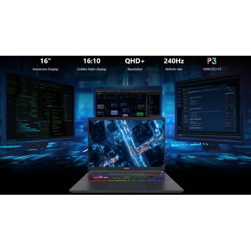 Ноутбук MSI Vector 16 HX AI (A2XWJG-691XUA) Cosmos Gray купить в Украине: Киев, Днепр, Харьков, Одесса  | Низкая цена, отзывы, характеристики от TELEMART фото
