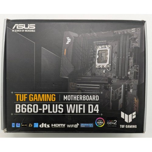 Материнська плата Asus TUF GAMING B660-PLUS WIFI D4 (s1700, Intel B660) (Відновлено продавцем, 841670) купити в Україні: Київ, Львів, Хмельницький, Тернопіль, Івано-Франківськ | Перевірка сумісності, низька ціна, відгуки, характеристики від TELEMART фото