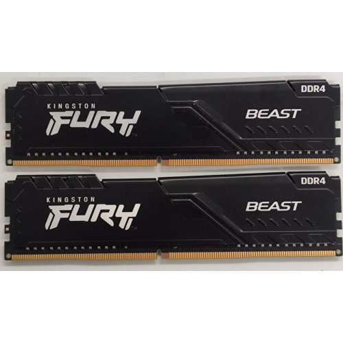 Озу Kingston DDR4 16GB (2x8GB) 3200Mhz FURY Beast Black (KF432C16BBK2/16) (Восстановлено продавцом, 841775) купить в Украине: Киев, Днепр, Харьков, Одесса  | Проверка совместимости, низкая цена, отзывы, характеристики от TELEMART фото