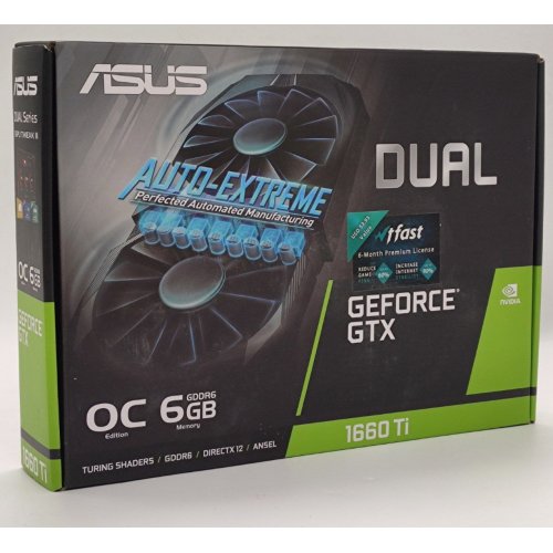 Відеокарта Asus GeForce GTX 1660 Ti Dual OC 6144MB (DUAL-GTX1660TI-O6G) (Відновлено продавцем, 841780) купити в Україні: Київ, Львів, Хмельницький, Тернопіль, Івано-Франківськ | Перевірка сумісності, низька ціна, відгуки, характеристики від TELEMART фото