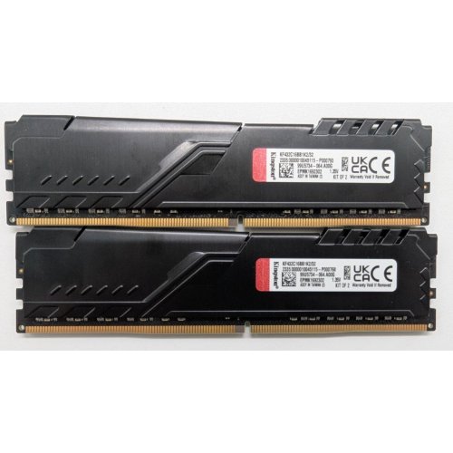Озп Kingston DDR4 32GB (2x16GB) 3200Mhz FURY Beast Black (KF432C16BB1K2/32) (Відновлено продавцем, 841803) купити в Україні: Київ, Львів, Хмельницький, Тернопіль, Івано-Франківськ | Перевірка сумісності, низька ціна, відгуки, характеристики від TELEMART фото