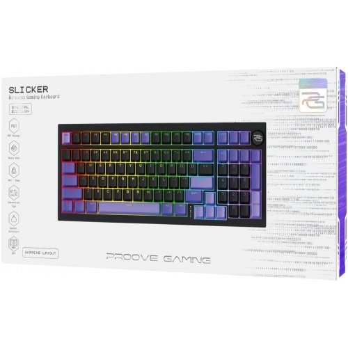 Клавіатура Proove Gaming Slicker Special Edition RGB Huano Kobe Wireless (WKSLSE022401) Black/Purple купити в Україні: Київ, Львів, Хмельницький, Тернопіль, Івано-Франківськ | Низька ціна, відгуки, характеристики від TELEMART фото