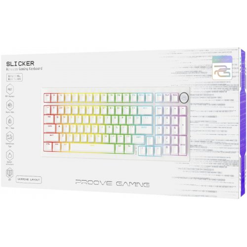 Клавиатура Proove Gaming Slicker Special Edition RGB Huano Kobe Wireless (WKSLSE022402) White купить в Украине: Киев, Днепр, Харьков, Одесса  | Низкая цена, отзывы, характеристики от TELEMART фото