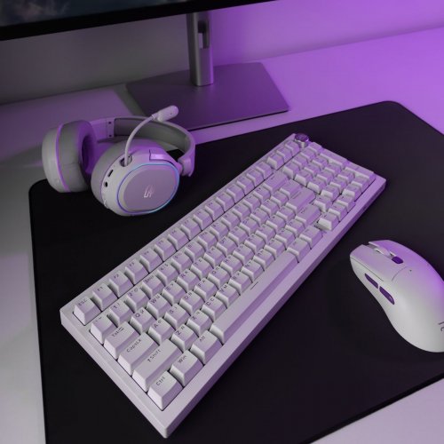 Клавиатура Proove Gaming Slicker Special Edition RGB Huano Kobe Wireless (WKSLSE022402) White купить в Украине: Киев, Днепр, Харьков, Одесса  | Низкая цена, отзывы, характеристики от TELEMART фото