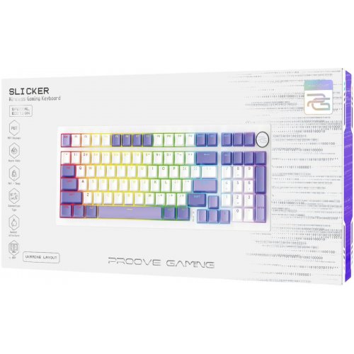 Клавіатура Proove Gaming Slicker Special Edition RGB Huano Kobe Wireless (WKSLSE022416) White/Purple купити в Україні: Київ, Львів, Хмельницький, Тернопіль, Івано-Франківськ | Низька ціна, відгуки, характеристики від TELEMART фото