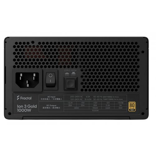 Блок питания Fractal Design Ion 3 Gold 1000W (FD-P-IA3G-100-EU) Black купить в Украине: Киев, Днепр, Харьков, Одесса  | Проверка совместимости, низкая цена, отзывы, характеристики от TELEMART фото