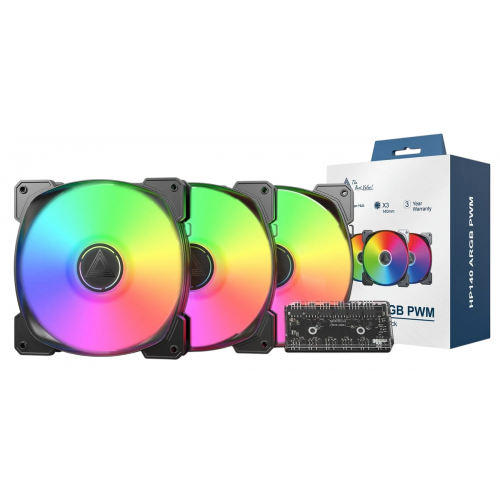 Набор кулеров Montech HP140 ARGB PWM 3 in 1 Black купить в Украине: Киев, Днепр, Харьков, Одесса  | Проверка совместимости, низкая цена, отзывы, характеристики от TELEMART фото