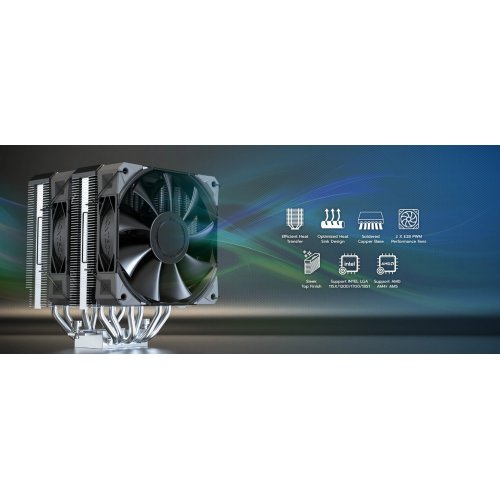 Кулер Montech NX600 Black купить в Украине: Киев, Днепр, Харьков, Одесса  | Проверка совместимости, низкая цена, отзывы, характеристики от TELEMART фото