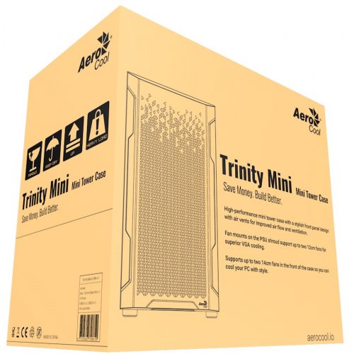 Корпус Aerocool Trinity Mini FRGB Tempered Glass без БЖ (ACCS-PV32033.11) Black (Відновлено продавцем, 842044) купити в Україні: Київ, Львів, Хмельницький, Тернопіль, Івано-Франківськ | Перевірка сумісності, низька ціна, відгуки, характеристики від TELEMART фото