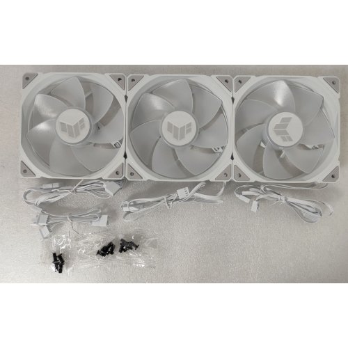 Уцінка набір кулерів для корпусу Asus TUF Gaming TR120 ARGB Reverse Triple Pack (90DA00D3-B09020) White (Вітринний зразок, 842061) купити в Україні: Київ, Львів, Хмельницький, Тернопіль, Івано-Франківськ | Перевірка сумісності, низька ціна, відгуки, характеристики від TELEMART фото