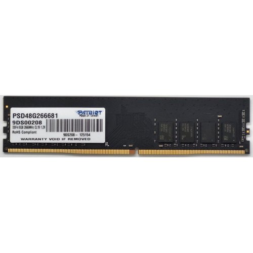 Озу Patriot DDR4 8GB 2666Mhz Signature Line (PSD48G266681) (Восстановлено продавцом, 842243) купить в Украине: Киев, Днепр, Харьков, Одесса  | Проверка совместимости, низкая цена, отзывы, характеристики от TELEMART фото