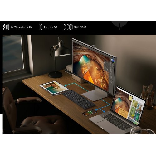 Монитор Samsung 27" ViewFinity S9 S90PC (LS27C902PAZXUA) Silver купить в Украине: Киев, Днепр, Харьков, Одесса  | Низкая цена, отзывы, характеристики от TELEMART фото