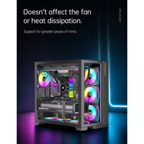 Держатель для видеокарты Coolmoon F1 Black купить в Украине: Киев, Днепр, Харьков, Одесса  | Низкая цена, отзывы, характеристики от TELEMART фото