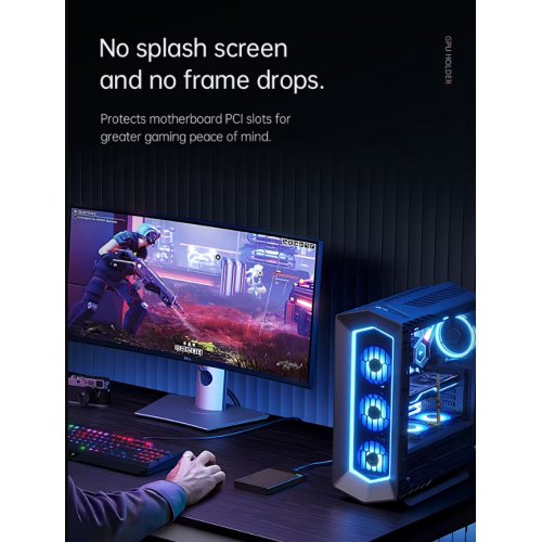 Держатель для видеокарты Coolmoon F1 White купить в Украине: Киев, Днепр, Харьков, Одесса  | Низкая цена, отзывы, характеристики от TELEMART фото