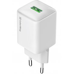 Сетевое зарядное устройство ColorWay V2 USB 18W (CW-CHS063Q-WT) White