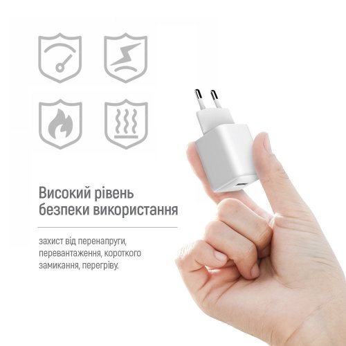 Сетевое зарядное устройство ColorWay V2 USB 18W (CW-CHS063Q-WT) White купить в Украине: Киев, Днепр, Харьков, Одесса  | Низкая цена, отзывы, характеристики от TELEMART фото