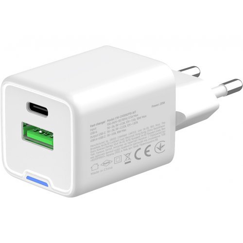 

ColorWay GaN Mini USB + USB Type-C 20W (CW-CHS062PD-WT) White