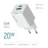 Photo ColorWay GaN Mini USB + USB Type-C 20W (CW-CHS062PD-WT) White