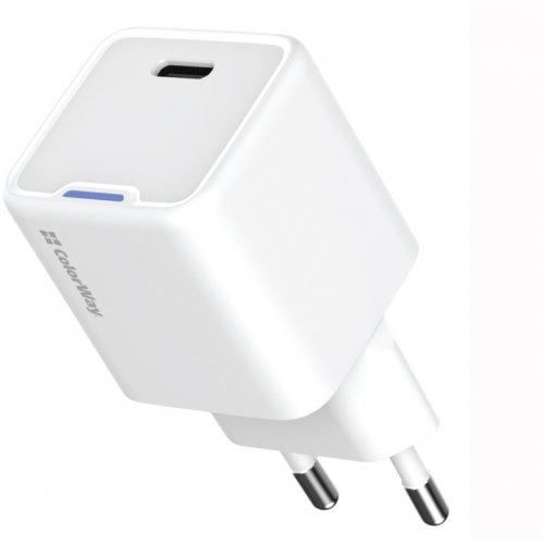Мережевий зарядний пристрій ColorWay GaN Mini USB Type-C 20W (CW-CHS059PD-WT) White купити в Україні: Київ, Львів, Хмельницький, Тернопіль, Івано-Франківськ | Низька ціна, відгуки, характеристики від TELEMART фото