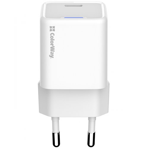 Мережевий зарядний пристрій ColorWay GaN Mini USB Type-C 25W (CW-CHS052PD-WT) White купити в Україні: Київ, Львів, Хмельницький, Тернопіль, Івано-Франківськ | Низька ціна, відгуки, характеристики від TELEMART фото