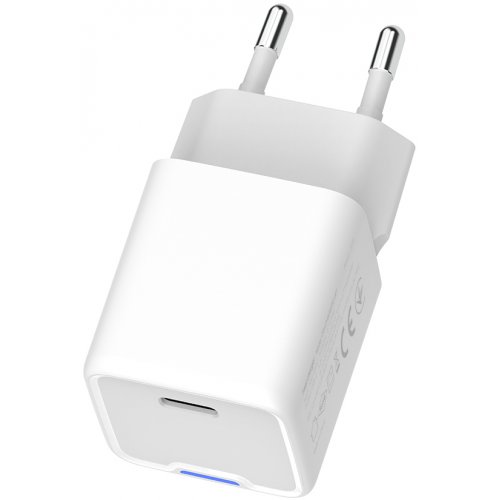 Мережевий зарядний пристрій ColorWay GaN Mini USB Type-C 25W (CW-CHS052PD-WT) White купити в Україні: Київ, Львів, Хмельницький, Тернопіль, Івано-Франківськ | Низька ціна, відгуки, характеристики від TELEMART фото