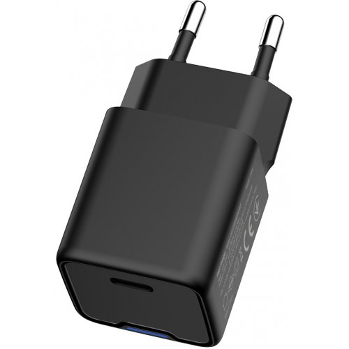 Мережевий зарядний пристрій ColorWay GaN Mini USB Type-C 25W (CW-CHS052PD-BK) Black купити в Україні: Київ, Львів, Хмельницький, Тернопіль, Івано-Франківськ | Низька ціна, відгуки, характеристики від TELEMART фото