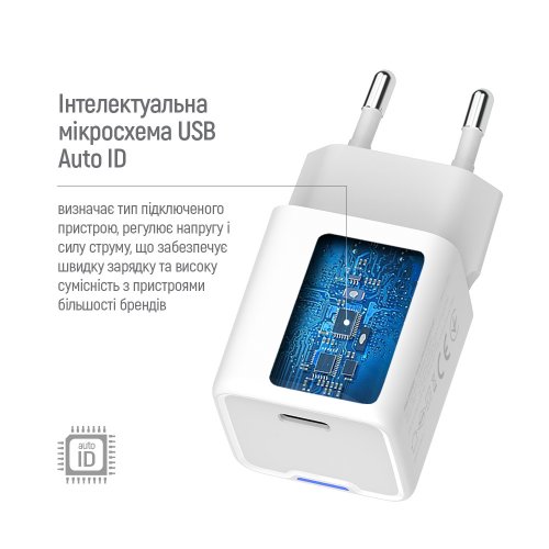 Мережевий зарядний пристрій ColorWay GaN Mini USB Type-C 30W + Cable USB Type-C (CW-CHS054PDC-WT) White купити в Україні: Київ, Львів, Хмельницький, Тернопіль, Івано-Франківськ | Низька ціна, відгуки, характеристики від TELEMART фото