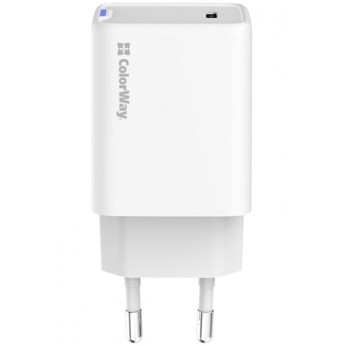 Мережевий зарядний пристрій ColorWay GaN Mini USB Type-C 45W (CW-CHS057PD-WT) White купити в Україні: Київ, Львів, Хмельницький, Тернопіль, Івано-Франківськ | Низька ціна, відгуки, характеристики від TELEMART фото
