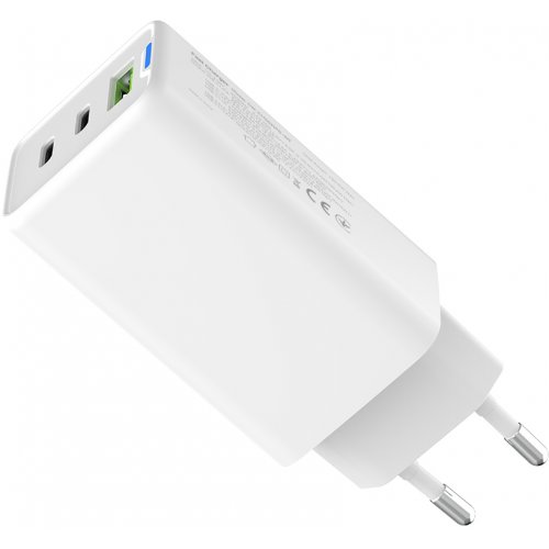 Мережевий зарядний пристрій ColorWay GaN Mini USB + 2 x USB Type-C 65W (CW-CHS058PD-WT) White купити в Україні: Київ, Львів, Хмельницький, Тернопіль, Івано-Франківськ | Низька ціна, відгуки, характеристики від TELEMART фото